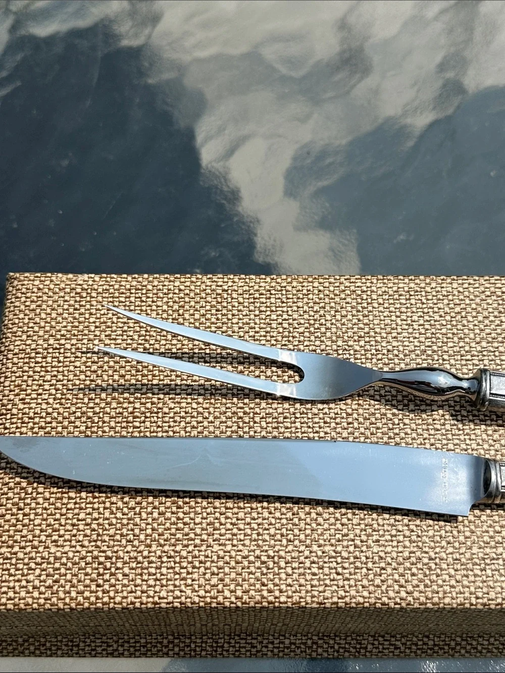 Classic Silver Carving Knife and Fork Set Mayfair  Wm. Rogers &Son